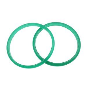 Green Moonglow Acrylic Bangle Bracelets Set Of 2 Stackable Vintage Unsigned